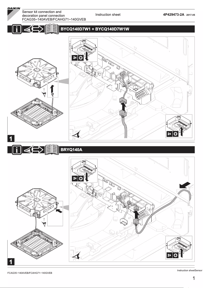 Imagen de la primera página del manual del dispositivo FCAHG71GVEB