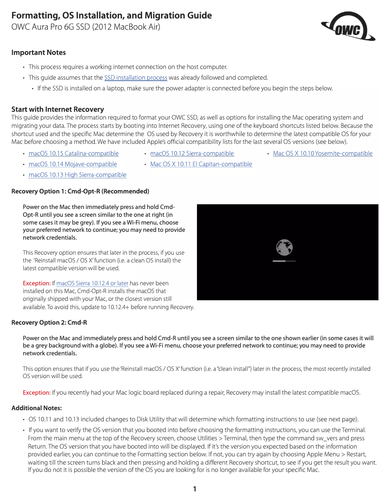 Página nº 1 - Manual de usuario OWC Aura Pro 6G