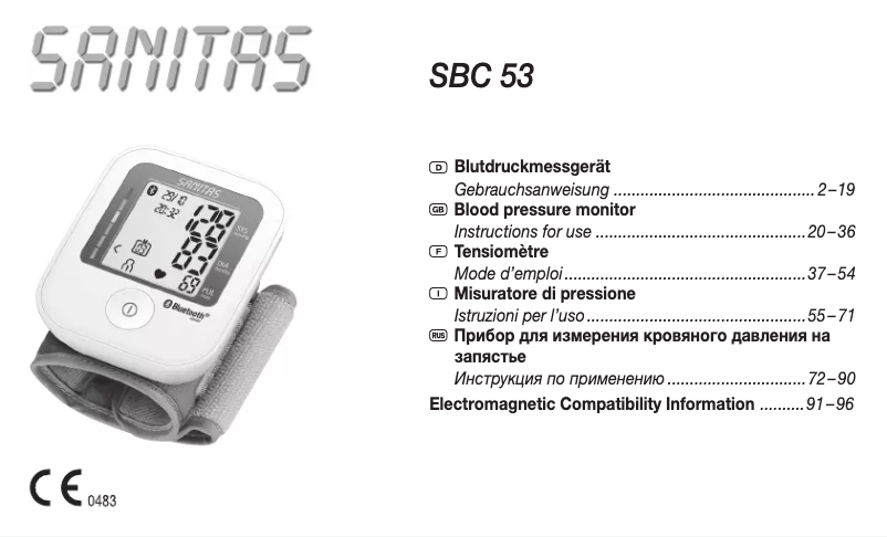 Página 1 del manual Manual de usuario Sanitas SBC 53