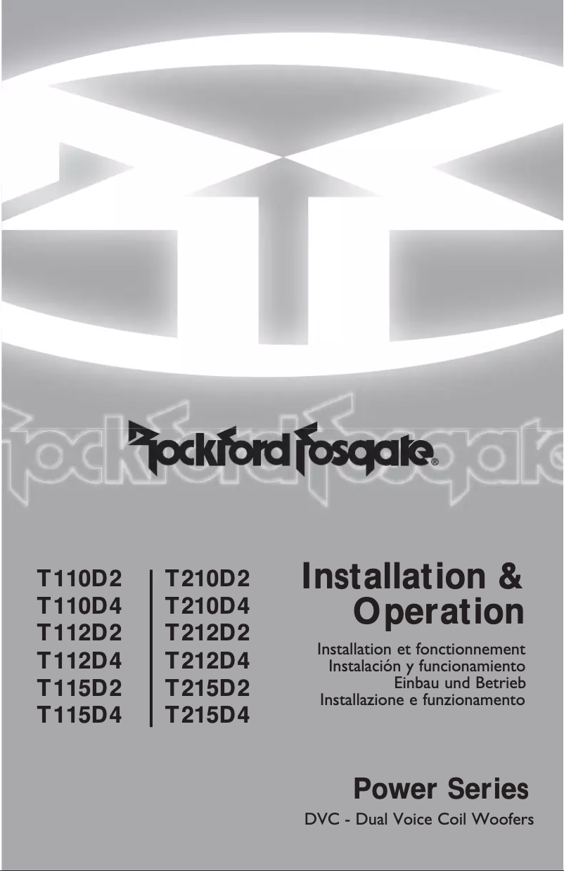 Página 1 del manual Manual de usuario Rockford Fosgate Power T110D2