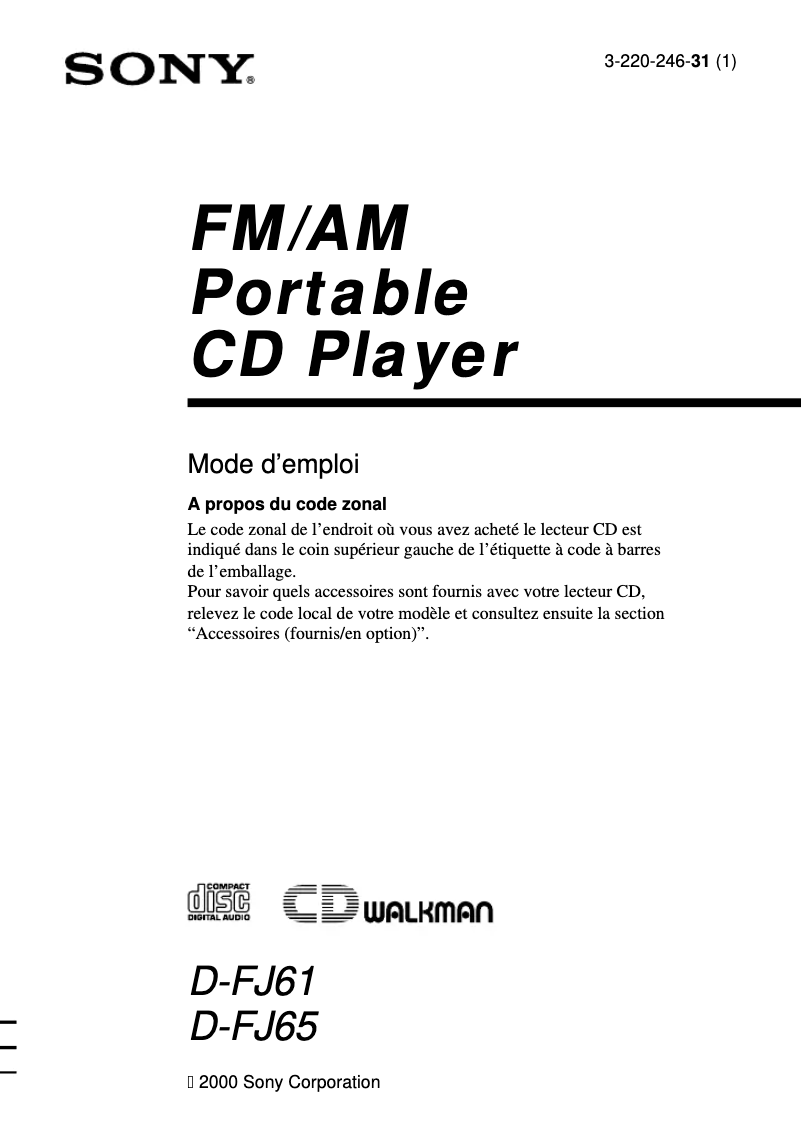 Imagen de la primera página del manual del dispositivo D-FJ61