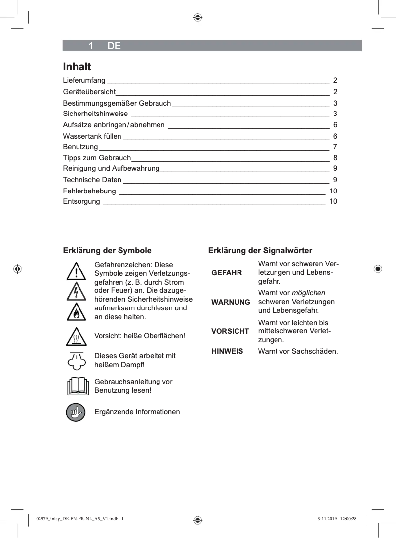 Página nº 1 - Manual de usuario Cleanmaxx 02979