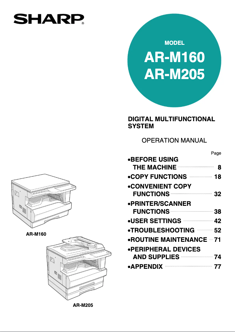 Imagen de la primera página del manual del dispositivo ARM205