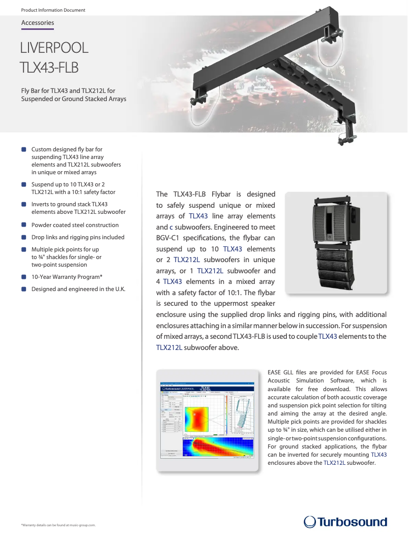 Página 1 del manual Ficha técnica Turbosound Liverpool TLX43-FLB