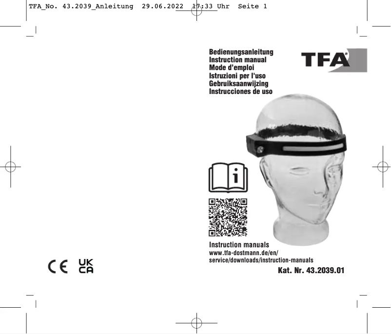 Imagen de la primera página del manual del dispositivo LUMATIC FREE 43.2039.01