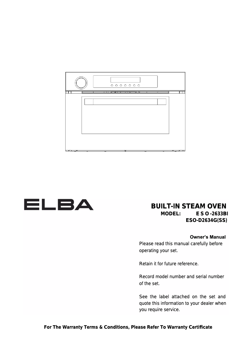 Imagen de la primera página del manual del dispositivo ESO-D2634G(SS)