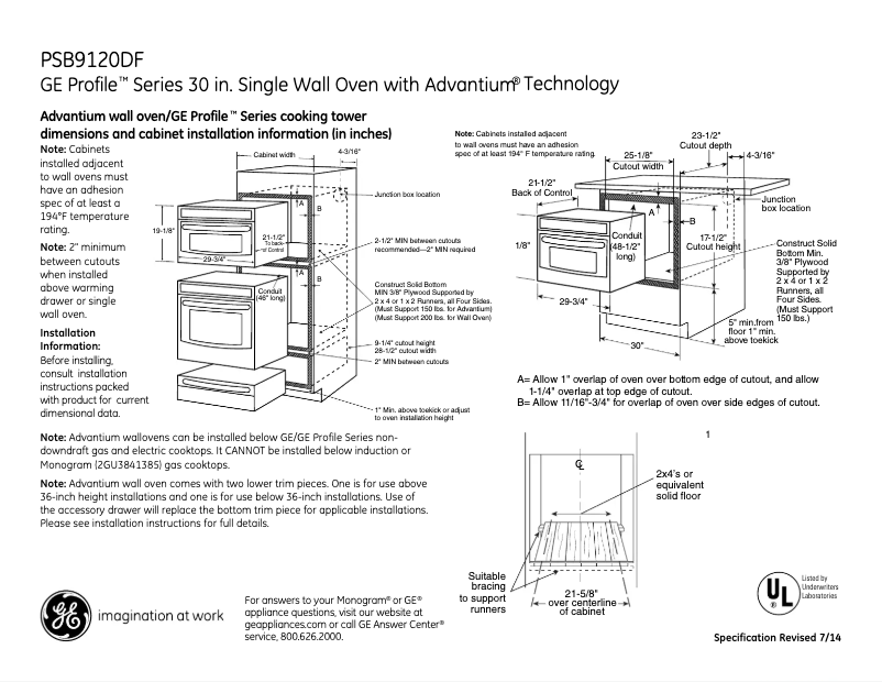 Imagen de la primera página del manual del dispositivo Profile PSB9120DFWW