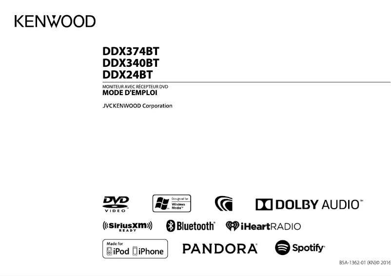 Página 1 del manual Manual de usuario Kenwood DDX374BT