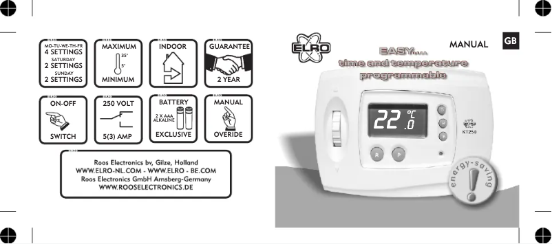 Página nº 1 - Manual de usuario Elro KT250