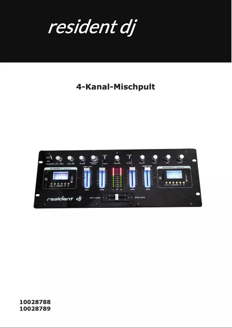 Página 1 del manual Manual de usuario Resident DJ DJ405USB-BK