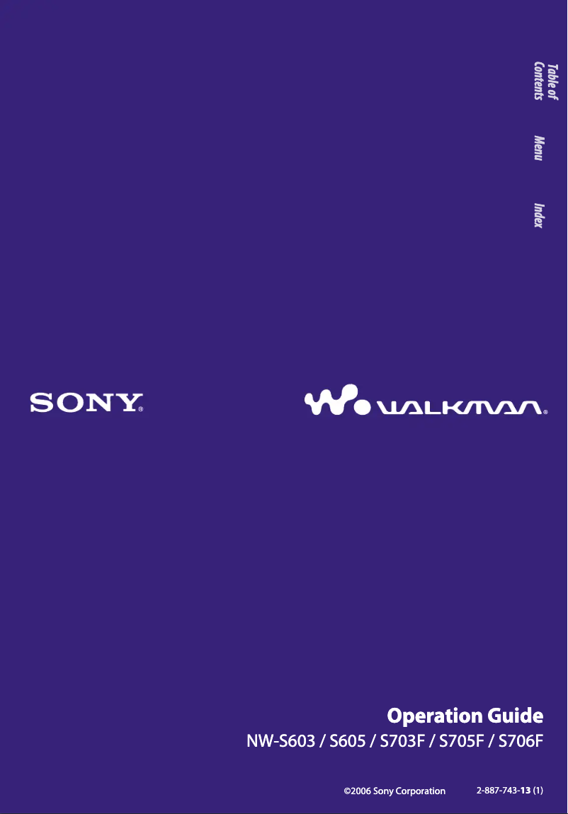Página nº 1 - Manual de usuario Sony Walkman NW-S705