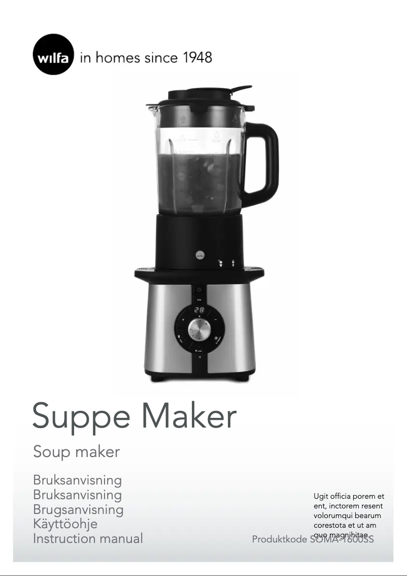 Imagen de la primera página del manual del dispositivo SOMA-1600SS