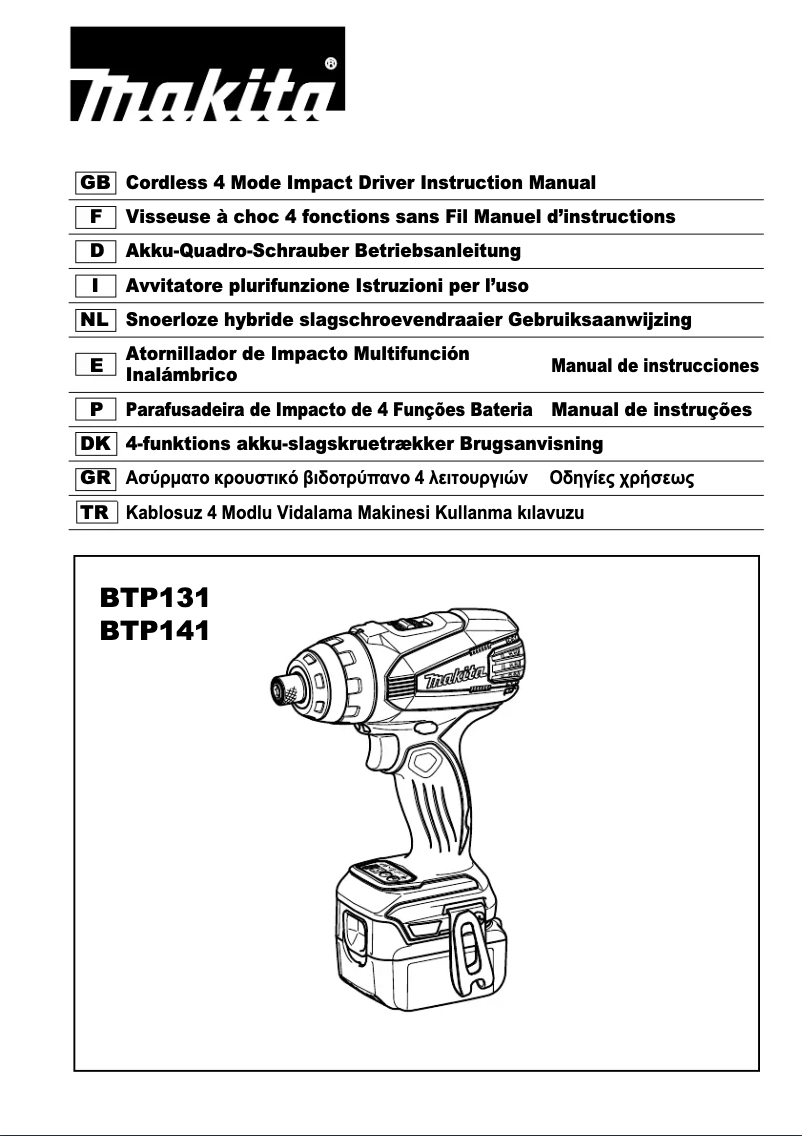 Página 1 del manual Manual de usuario Makita BTP131ZJ