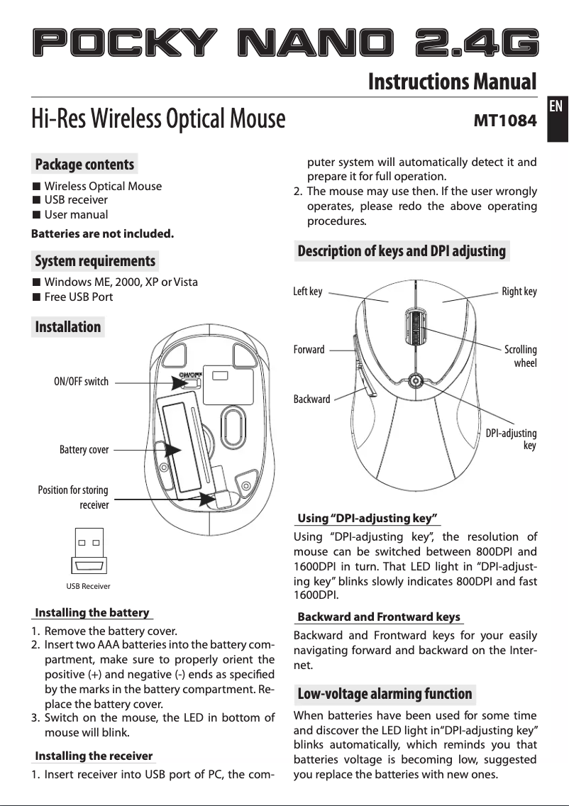 Página 1 del manual Manual de usuario Media-Tech MT1084