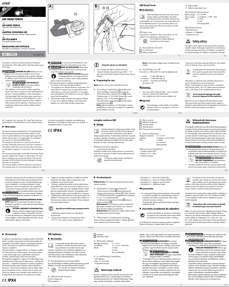 Página nº 1 - Manual de usuario Crivit IAN 110952