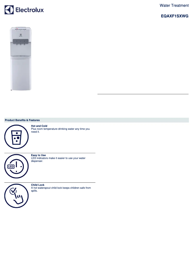 Página 1 del manual Ficha técnica Electrolux EQAXF1SXWG
