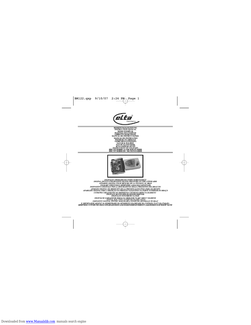 Página nº 1 - Manual de usuario Elta BM122