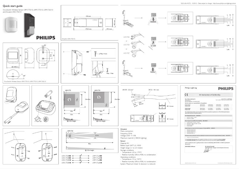 Página 1 del manual Manual de usuario Philips LRM1775/10 OS Wireless Wall sensor