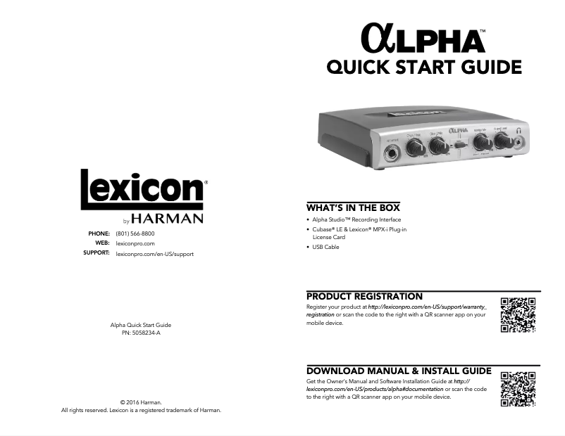 Imagen de la primera página del manual del dispositivo Alpha