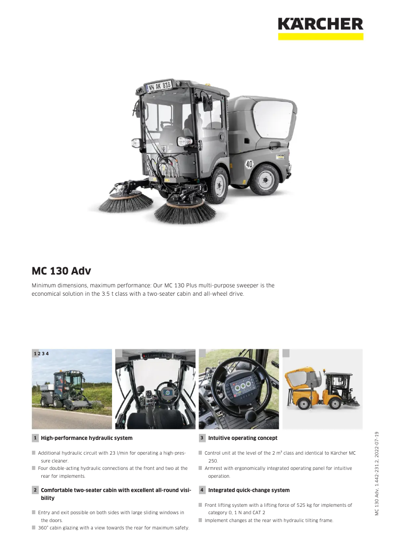 Imagen de la primera página del manual del dispositivo MC 130 Adv