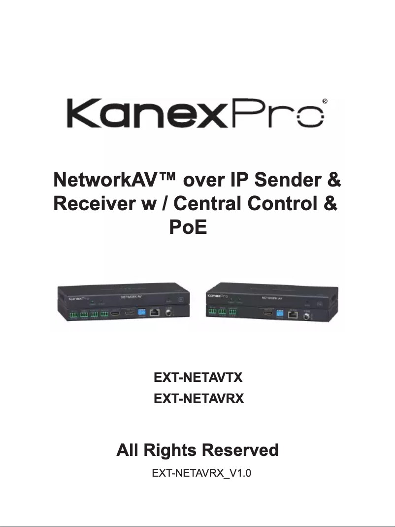 Imagen de la primera página del manual del dispositivo EXT-NETAVRX
