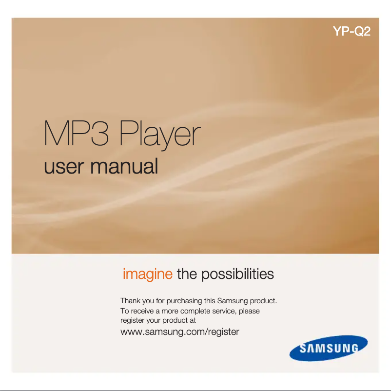 Página 1 del manual Manual de usuario Samsung YP-Q2JEL