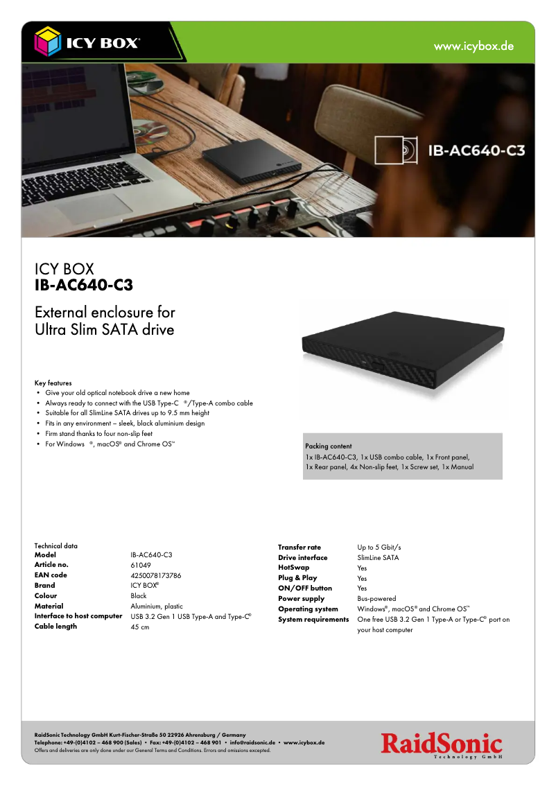 Imagen de la primera página del manual del dispositivo IB-AC640-C3