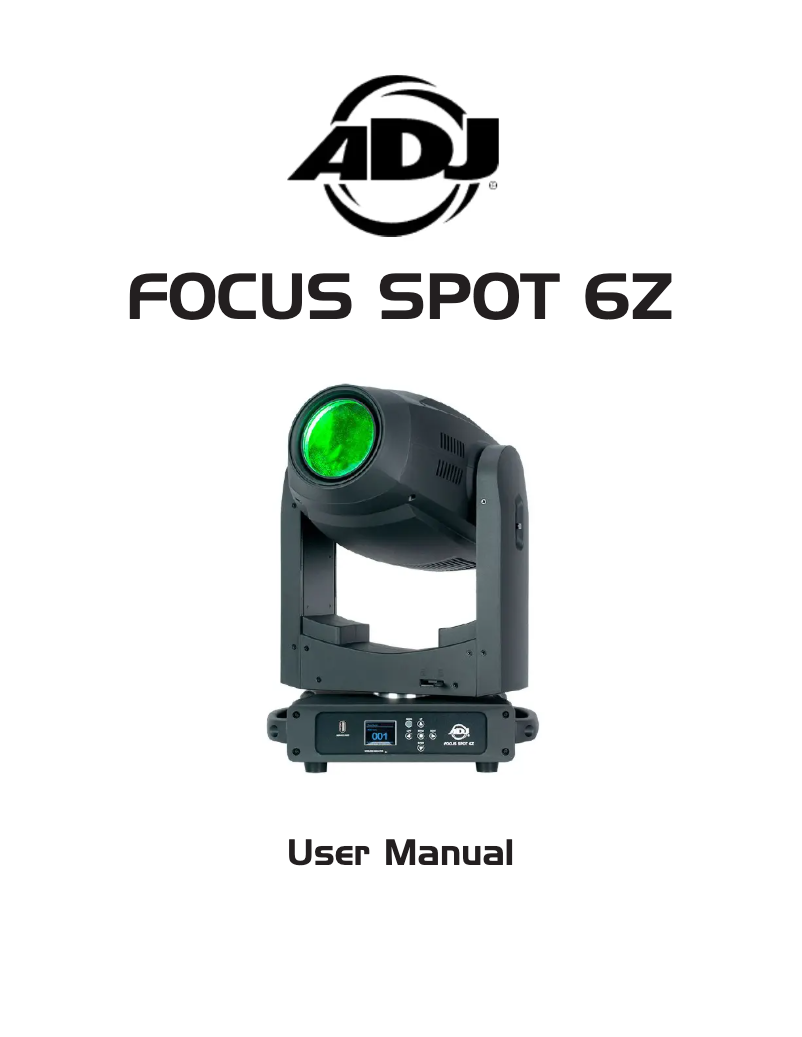 Página 1 del manual Manual de usuario Adj Focus Spot 6Z