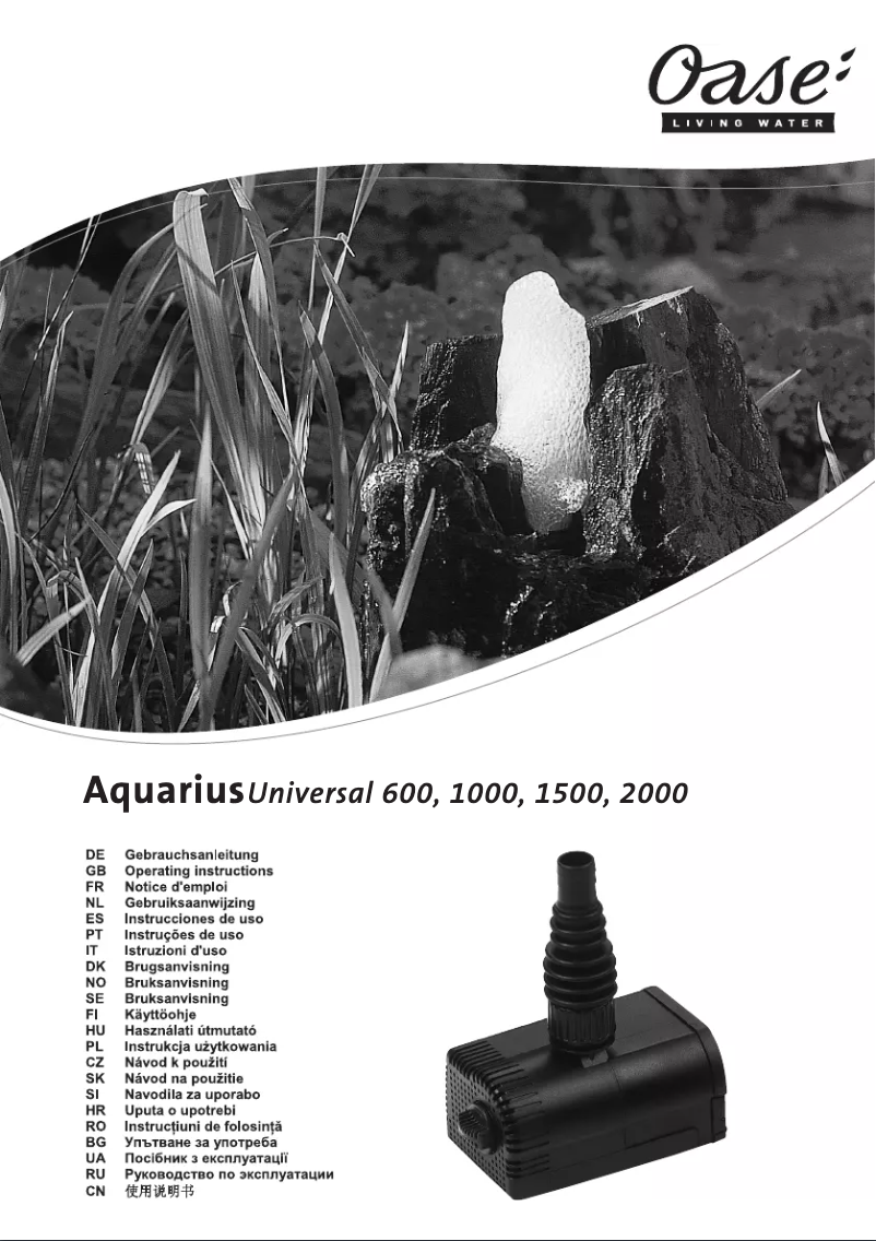 Imagen de la primera página del manual del dispositivo Aquarius Fountain 1000