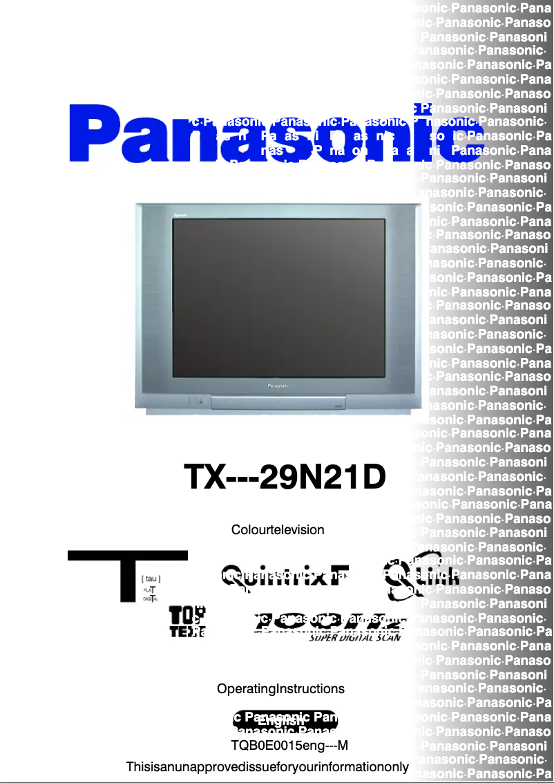 Imagen de la primera página del manual del dispositivo TX-29N21D