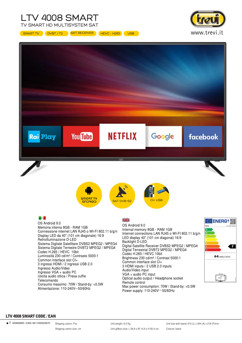 Página 1 del manual Manual de usuario Trevi LTV 4008 SMART