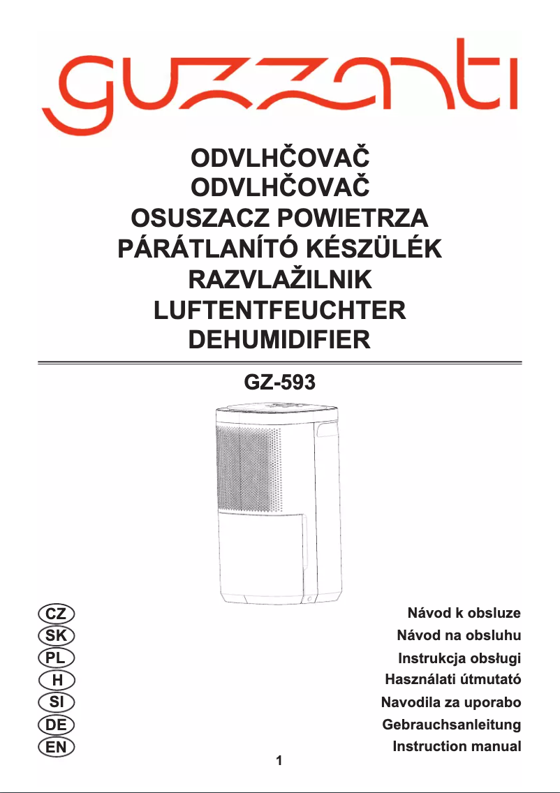 Imagen de la primera página del manual del dispositivo GZ-593