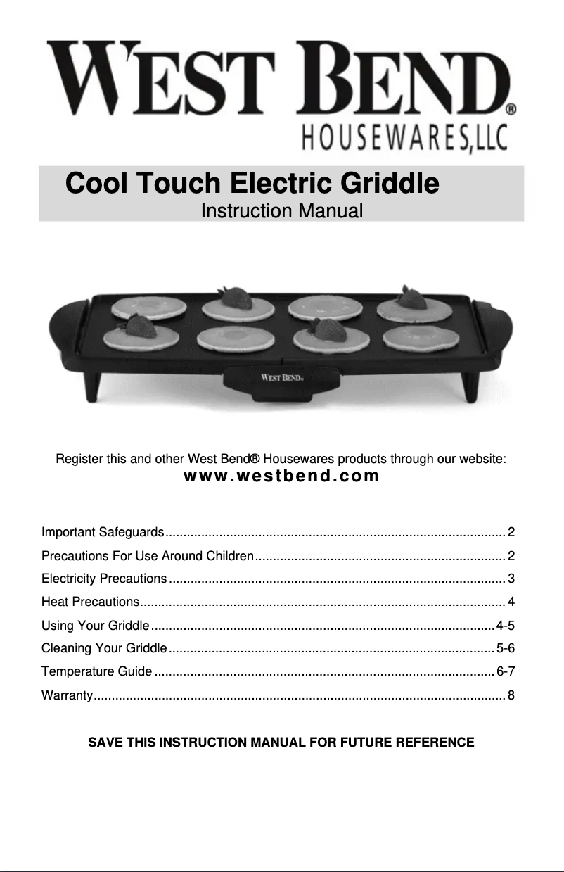 Página 1 del manual Manual de usuario WestBend 76220