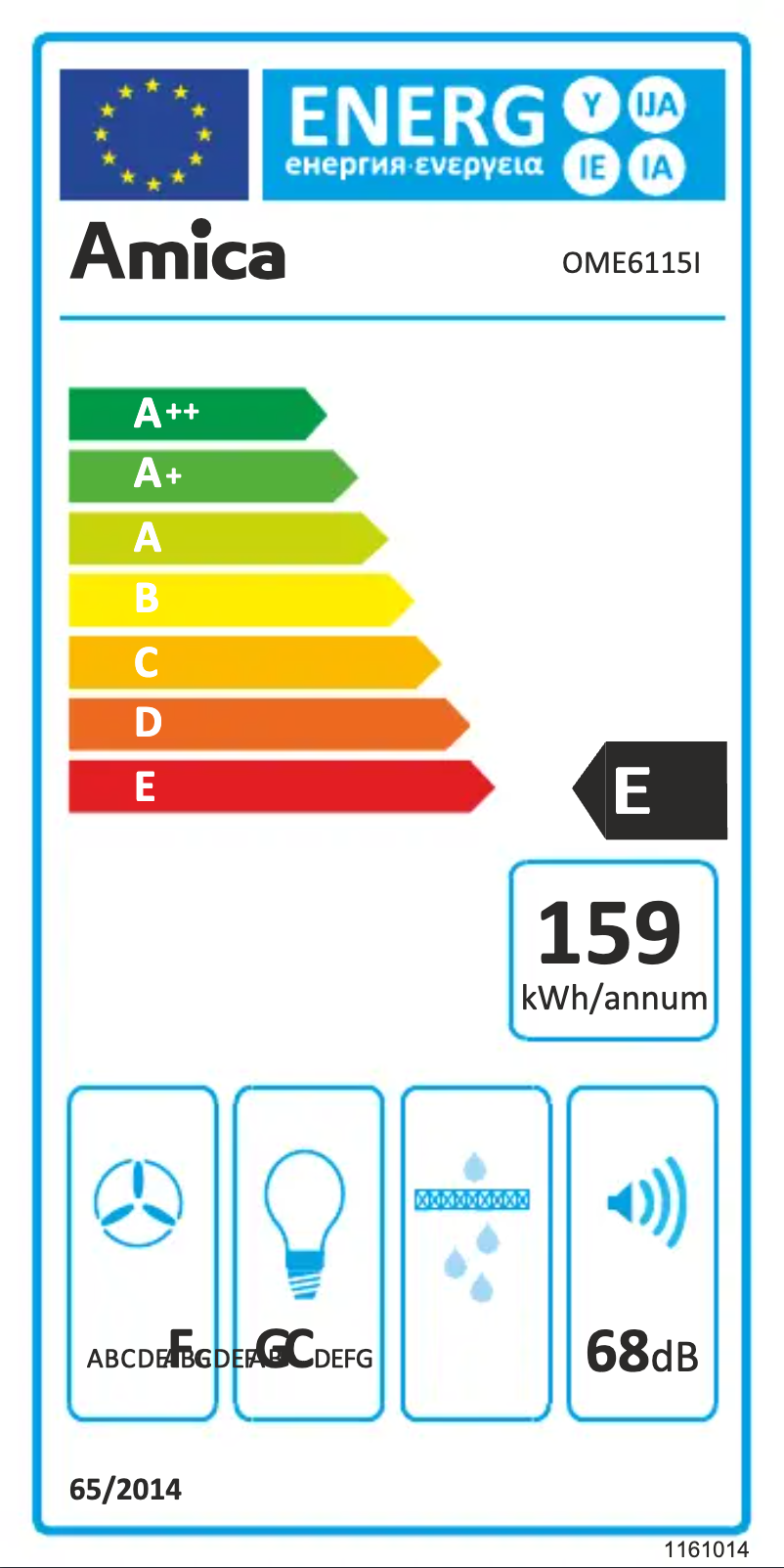 Página nº 1 - Etiqueta energética Amica OME6115I
