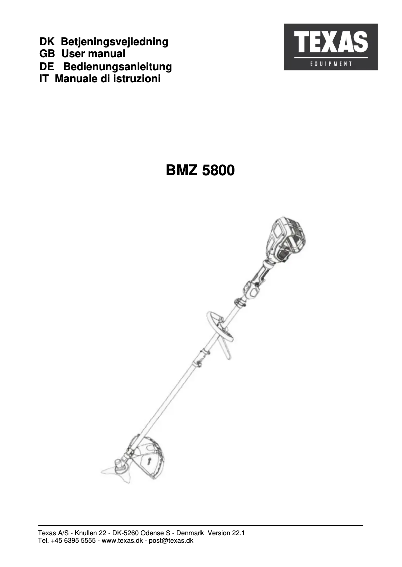 Página 1 del manual Manual de usuario Texas BMZ 5800