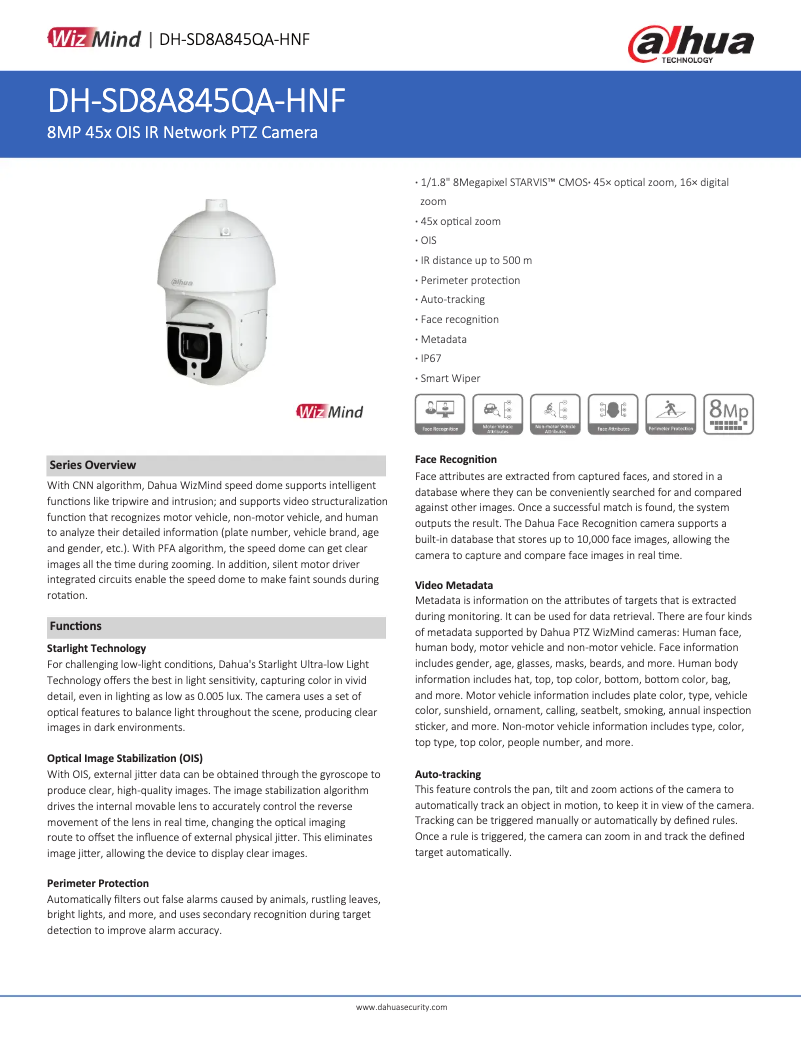 Página 1 del manual Ficha técnica Dahua Technology SD8A845QA-HNF