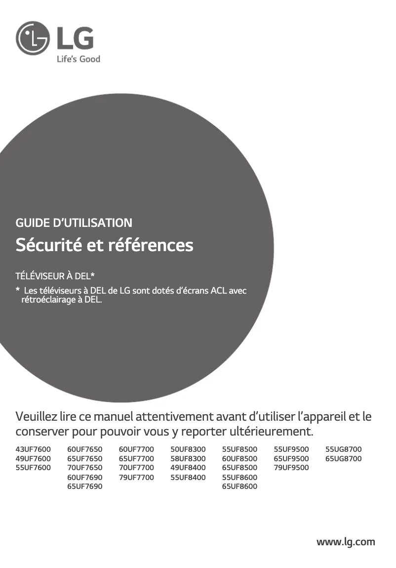 Imagen de la primera página del manual del dispositivo 60UF7650