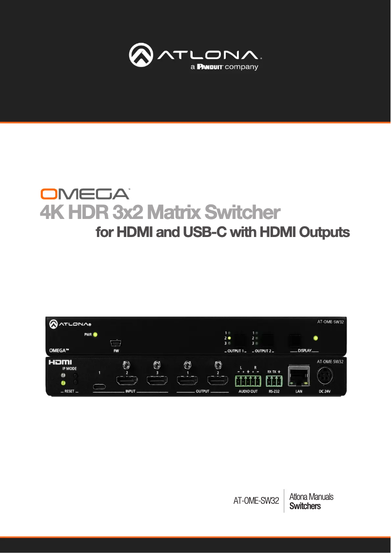 Imagen de la primera página del manual del dispositivo AT-OME-SW32