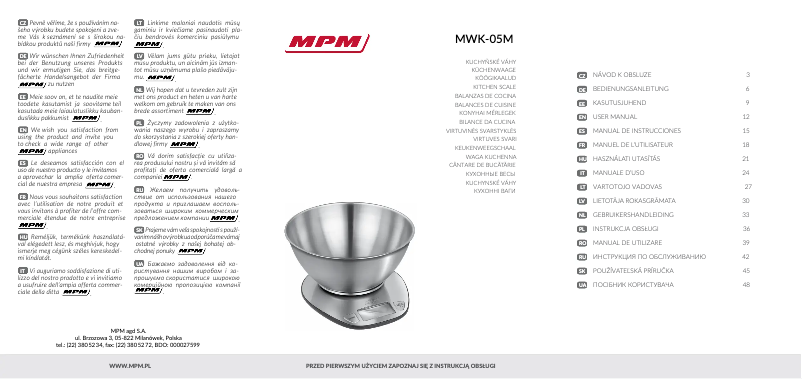 Imagen de la primera página del manual del dispositivo MWK-05M