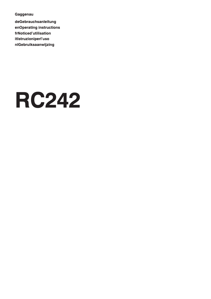 Imagen de la primera página del manual del dispositivo RC 242