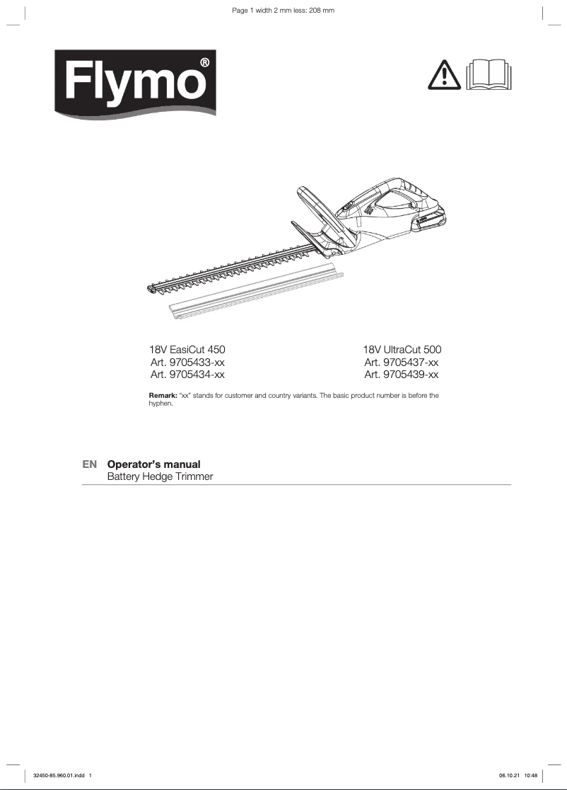 Imagen de la primera página del manual del dispositivo 18V UltraCut 500