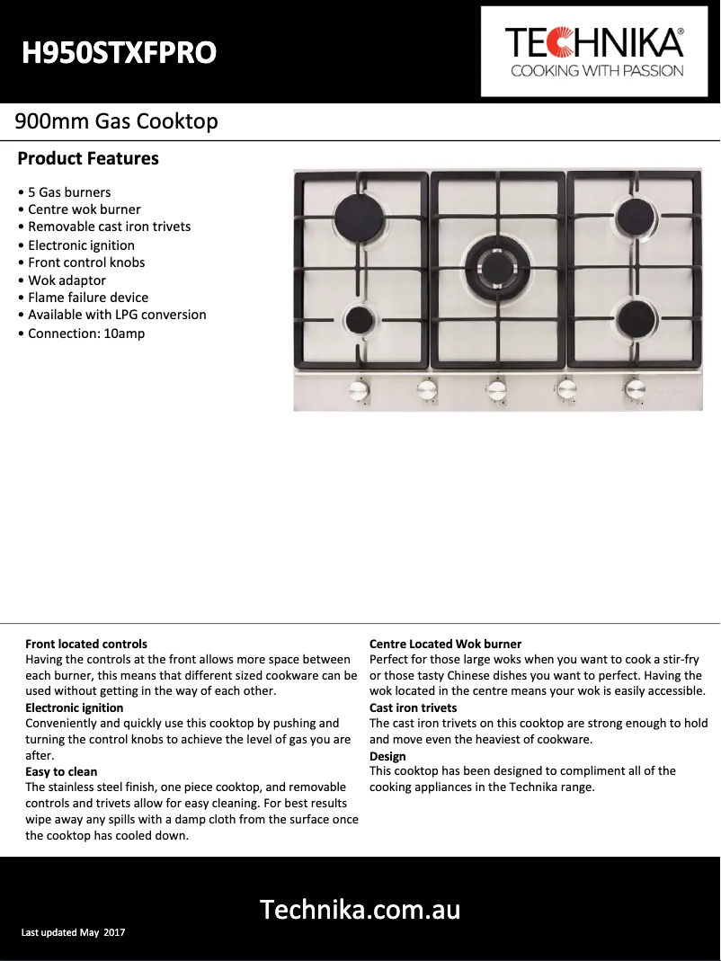 Página 1 del manual Ficha técnica Technika H950STXFPRO