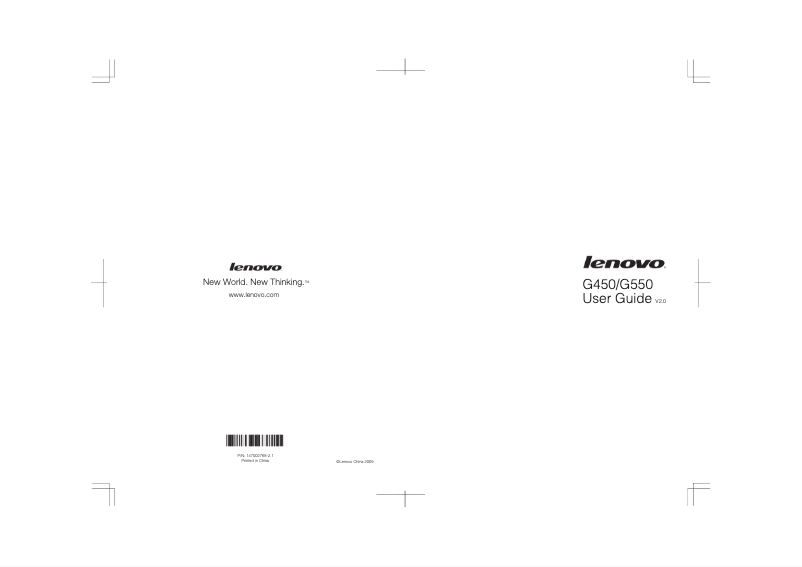 Imagen de la primera página del manual del dispositivo ThinkPad Essential G550