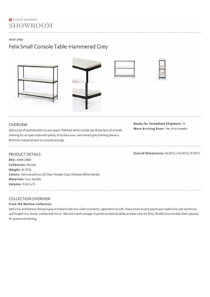 Página 1 del manual Manual de usuario Four Hands Marlow IMAR-248A