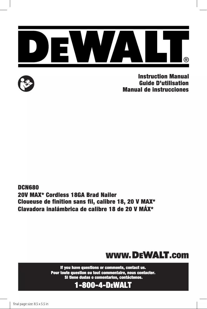 Página nº 1 - Manual de usuario DeWalt DCN680