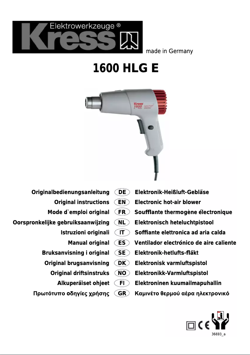 Página nº 1 - Manual de usuario Kress 1600 HLG E
