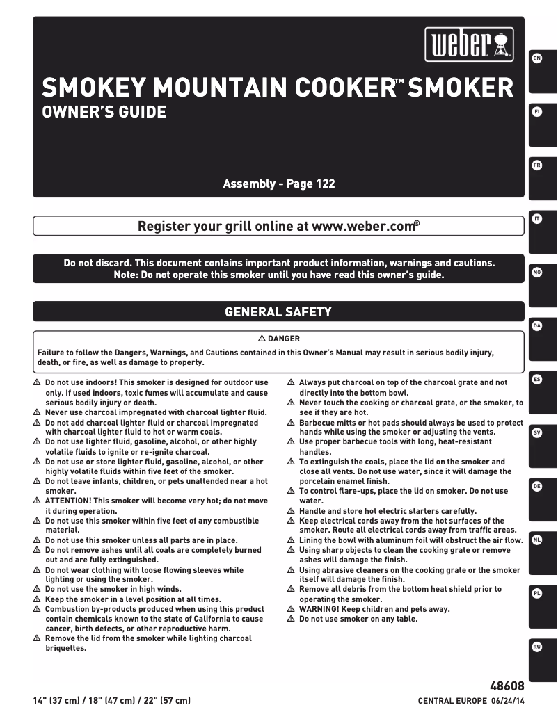 Página 1 del manual Manual de usuario Weber Smokey Joe Original