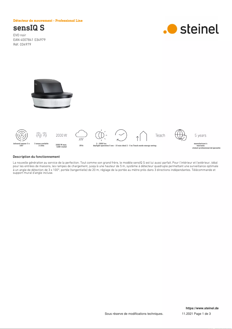 Imagen de la primera página del manual del dispositivo sensIQ S