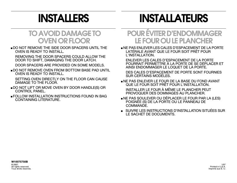 Página nº 1 - Instrucciones / montaje JennAir JMC2430LL