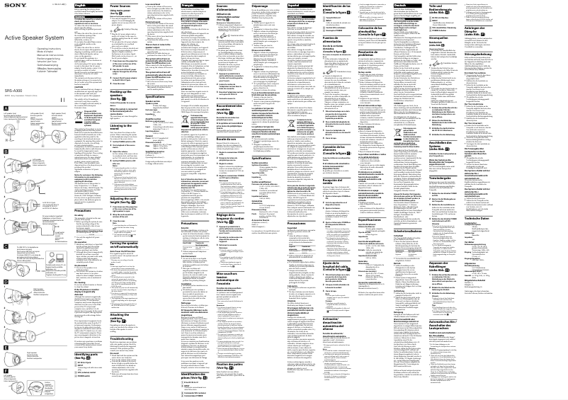 Página 1 del manual Manual de usuario Sony SRS-A300